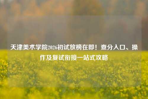天津美术学院2026初试放榜在即！查分入口、操作及复试衔接一站式攻略