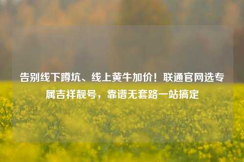 告别线下蹲坑、线上黄牛加价!联通官网选专属吉祥靓号,靠谱无套路一站搞定