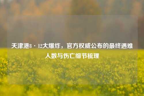 天津港8·12大爆炸,官方权威公布的最终遇难人数与伤亡细节梳理