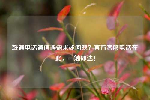 联通电话通信遇需求或问题?官方客服电话在此,一触即达!