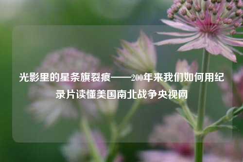 光影里的星条旗裂痕——200年来我们如何用纪录片读懂美国南北战争央视网