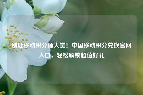 别让移动积分睡大觉！中国移动积分兑换官网入口，轻松解锁超值好礼