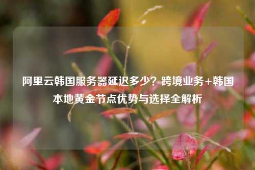 阿里云韩国服务器延迟多少？跨境业务+韩国本地黄金节点优势与选择全解析