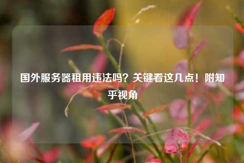 国外服务器租用违法吗？关键看这几点！附知乎视角