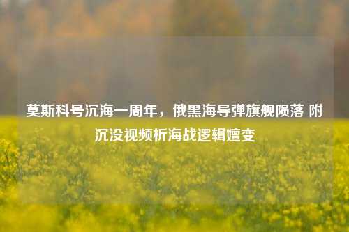 莫斯科号沉海一周年，俄黑海导弹旗舰陨落 附沉没视频析海战逻辑嬗变