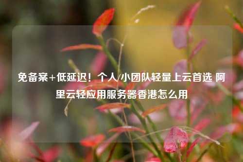 免备案+低延迟！个人/小团队轻量上云首选 阿里云轻应用服务器香港怎么用