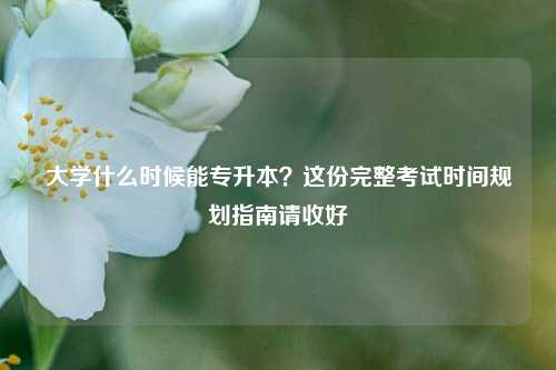 大学什么时候能专升本？这份完整考试时间规划指南请收好