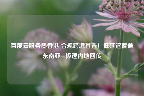 百度云服务器香港 合规跨境首选！低延迟覆盖东南亚+极速内地回传