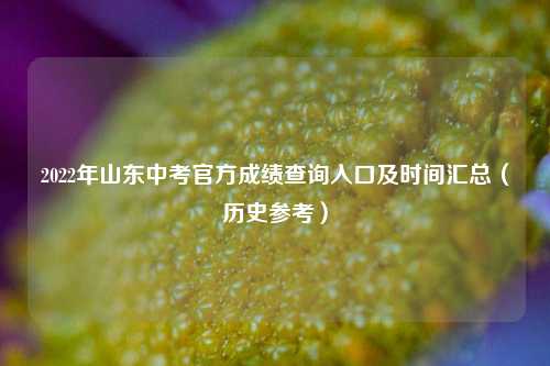 2022年山东中考官方成绩查询入口及时间汇总（历史参考）