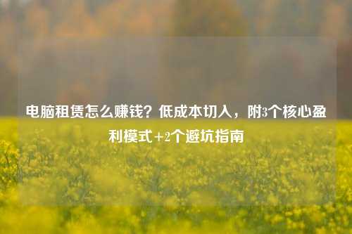电脑租赁怎么赚钱？低成本切入，附3个核心盈利模式+2个避坑指南