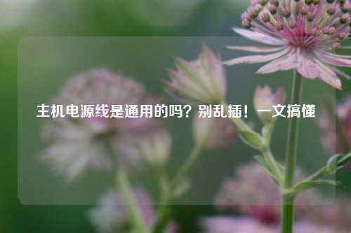 主机电源线是通用的吗？别乱插！一文搞懂