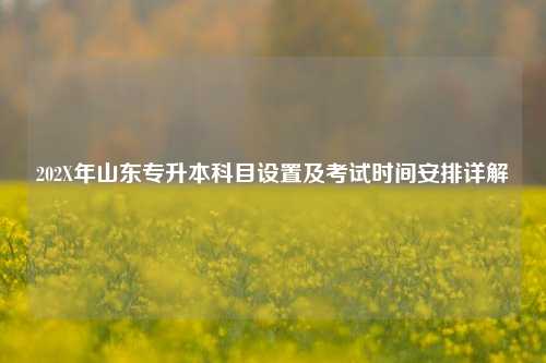 202X年山东专升本科目设置及考试时间安排详解