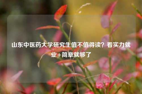 山东中医药大学研究生值不值得读？看实力就业+简章就够了