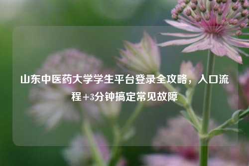 山东中医药大学学生平台登录全攻略，入口流程+3分钟搞定常见故障