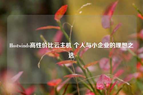 Hostwinds高性价比云主机 个人与小企业的理想之选