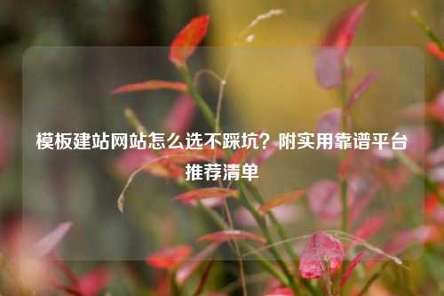 模板建站网站怎么选不踩坑？附实用靠谱平台推荐清单