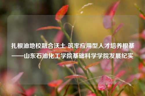 扎根油地校融合沃土 筑牢应用型人才培养根基——山东石油化工学院基础科学学院发展纪实