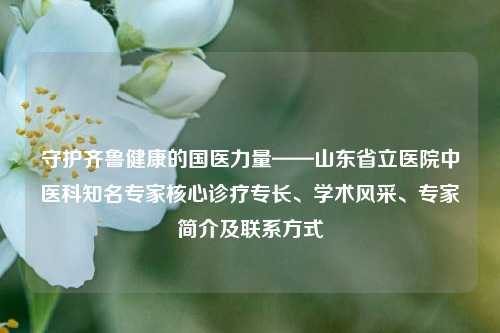 守护齐鲁健康的国医力量——山东省立医院中医科知名专家核心诊疗专长、学术风采、专家简介及联系方式