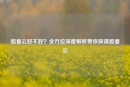 酷番云好不好？全方位深度解析带你探清酷番云
