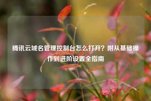 腾讯云域名管理控制台怎么打开?附从基础操作到进阶设置全指南
