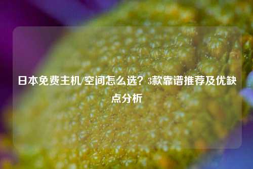 日本免费主机/空间怎么选？3款靠谱推荐及优缺点分析