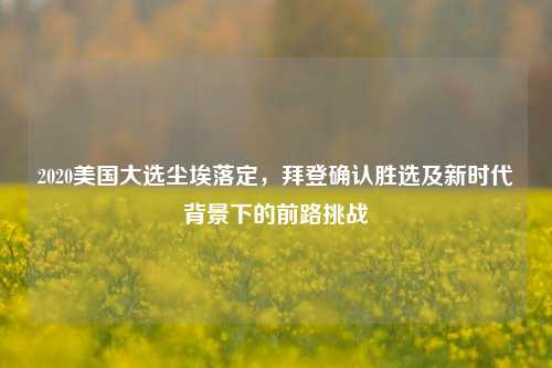 2020美国大选尘埃落定，拜登确认胜选及新时代背景下的前路挑战
