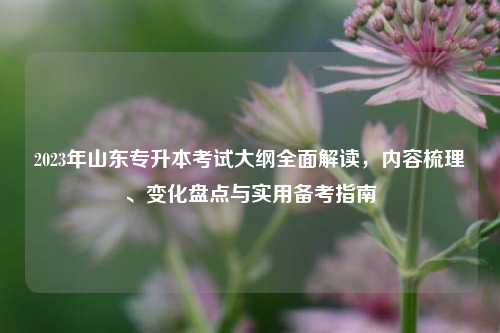 2023年山东专升本考试大纲全面解读，内容梳理、变化盘点与实用备考指南