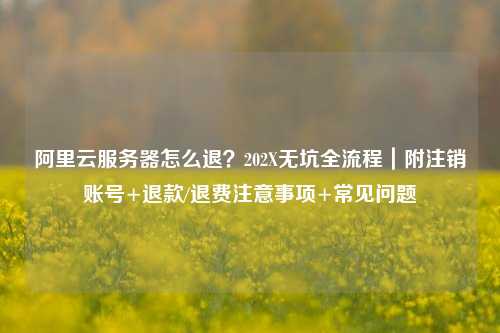 阿里云服务器怎么退?202X无坑全流程|附注销账号+退款/退费注意事项+常见问题