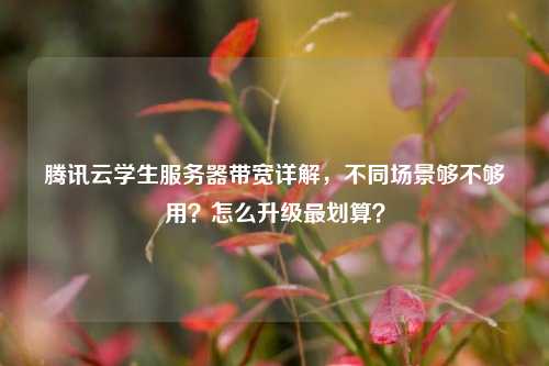 腾讯云学生服务器带宽详解，不同场景够不够用？怎么升级最划算？