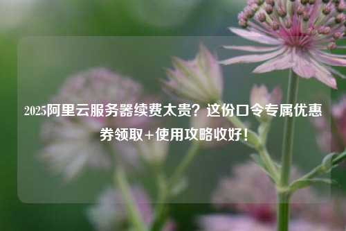 2025阿里云服务器续费太贵?这份口令专属优惠券领取+使用攻略收好!