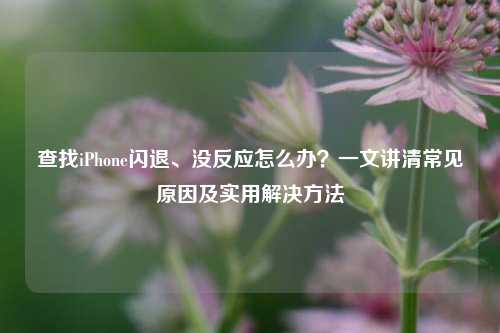 查找iPhone闪退、没反应怎么办?一文讲清常见原因及实用解决方法