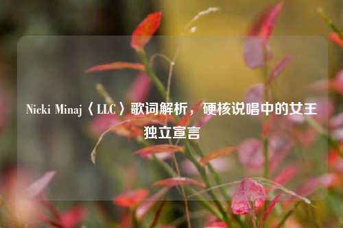 Nicki Minaj〈LLC〉歌词解析,硬核说唱中的女王独立宣言
