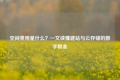 空间费用是什么?一文读懂建站与云存储的数字租金