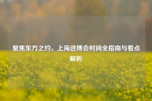 聚焦东方之约,上海进博会时间全指南与看点解析