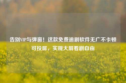 告别VIP与弹窗！这款免费追剧软件无广不卡顿可投屏，实现大屏看剧自由