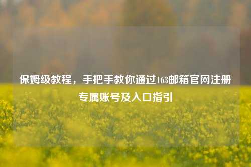 保姆级教程，手把手教你通过163邮箱官网注册专属账号及入口指引