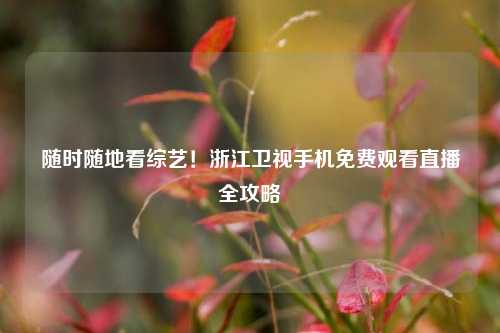 随时随地看综艺！浙江卫视手机免费观看直播全攻略