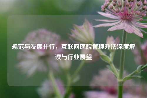 规范与发展并行,互联网医院管理办法深度解读与行业展望