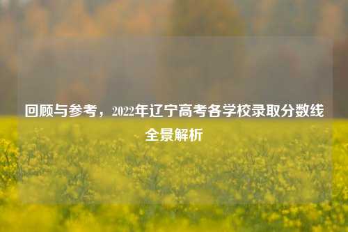 回顾与参考,2022年辽宁高考各学校录取分数线全景解析
