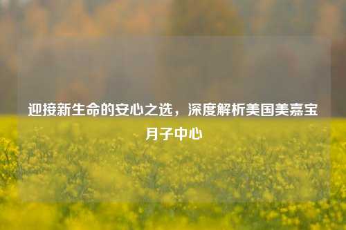 迎接新生命的安心之选，深度解析美国美嘉宝月子中心