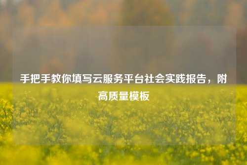 手把手教你填写云服务平台社会实践报告，附高质量模板