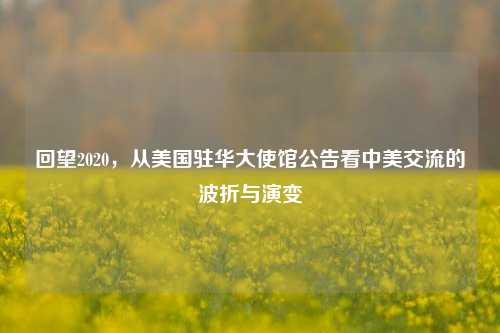 回望2020，从美国驻华大使馆公告看中美交流的波折与演变
