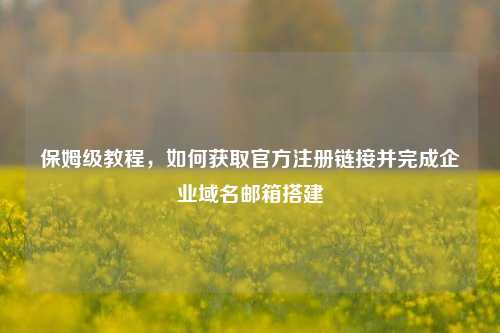 保姆级教程，如何获取官方注册链接并完成企业域名邮箱搭建