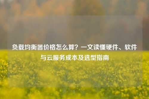 负载均衡器价格怎么算？一文读懂硬件、软件与云服务成本及选型指南