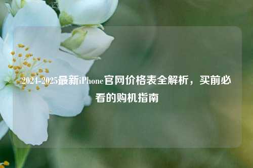 2024-2025最新iPhone官网价格表全解析,买前必看的购机指南