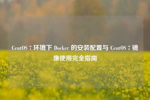 CentOS 7 环境下 Docker 的安装配置与 CentOS 7 镜像使用完全指南