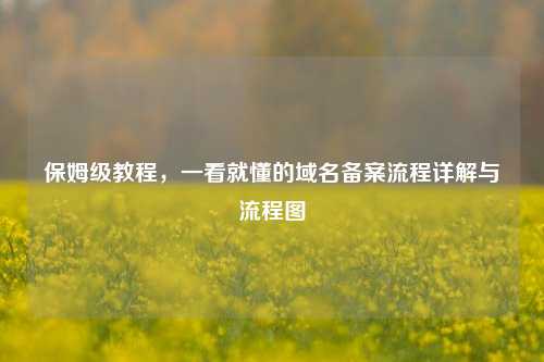 保姆级教程，一看就懂的域名备案流程详解与流程图