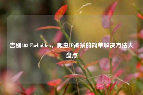 告别403 Forbidden，爬虫IP被禁的简单解决方法大盘点