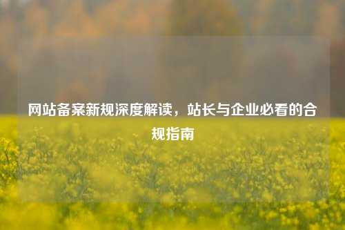 网站备案新规深度解读，站长与企业必看的合规指南