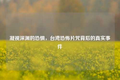凝视深渊的恐惧，台湾恐怖片咒背后的真实事件